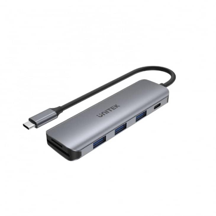 Unitek H1107C 6 合 1 USB-C Hub (USB-A x3 , 讀卡器 x2, USB-PD 100W)