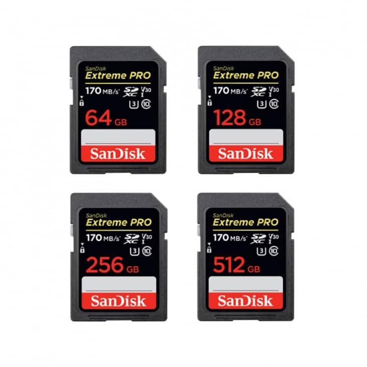 SANDISK Extreme Pro V30 4K/UHD UHS-I/U3 SD Card (170MB) (64/128/256/512GB)