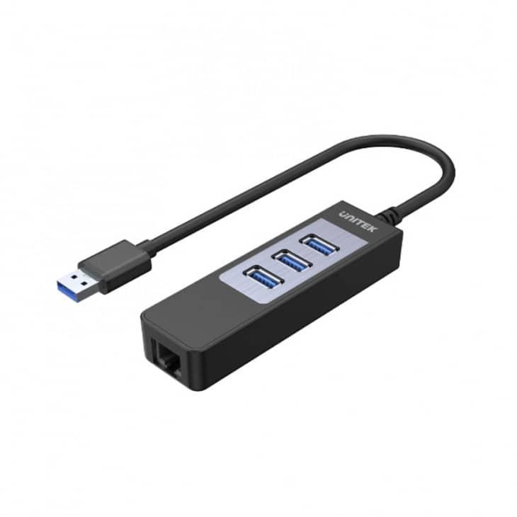 Unitek Y-3045C 4 合 1 USB Hub (USB-A (5Gbps) x3, 乙太網接口 x1)