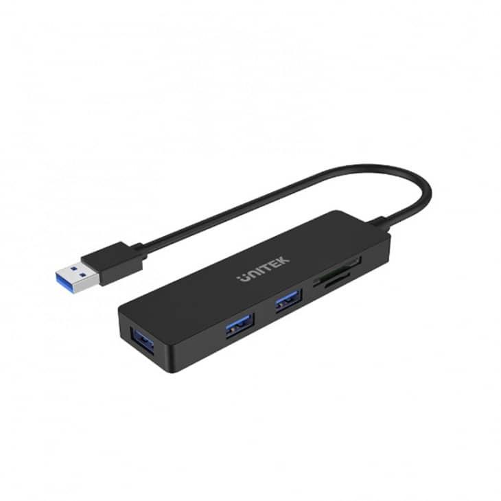 Unitek H1108A 5-in-1 USB 3.0 Hub with Dual Card Reader (USB-A x3, Card Reader x2)