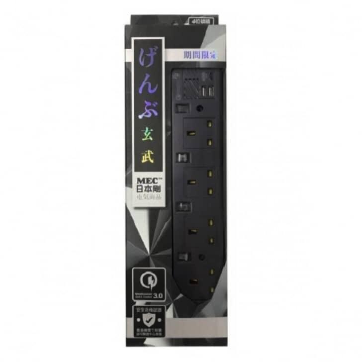 MEC 4 Socket Power Bar + 2xUSB Port (2.1A) + 1xType-C Port (6 FEET) (METALLIC GREY)